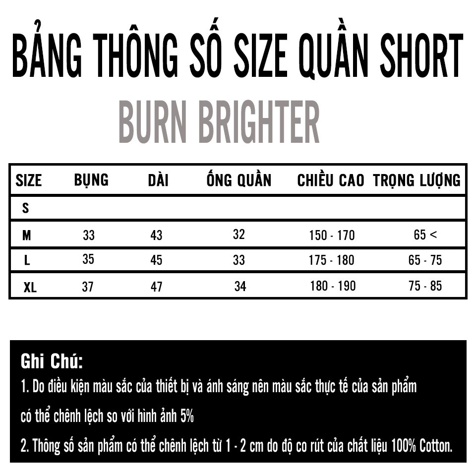 QUẦN SHORT UNISEX Q010 - BURN BRIGHTER