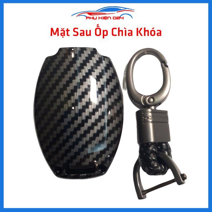 Ốp vỏ bọc chìa khóa xe Mercedes-BENZ sợi nhựa cacbon kèm móc treo Inox