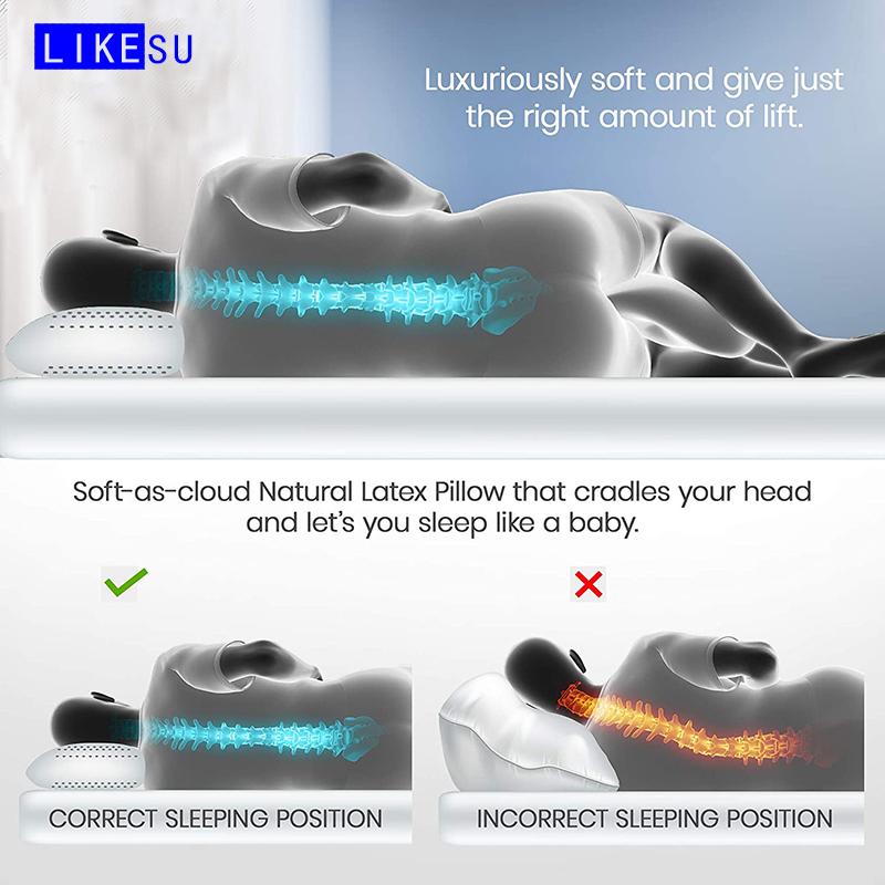 Siêu Mềm Chống Nhăn Gối Cao Su Non Sao Gối Kích Thước Lớn Để Bảo Vệ Cổ Gối Chống Cổ Tử Cung spondylosis