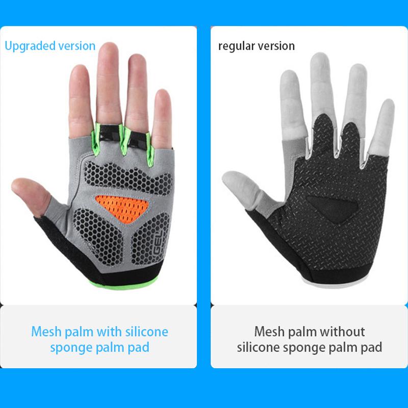 Mùa Hè Găng Tay Xe Đạp Ngón Bycicle Găng Tay Nam Nữ Chống Trơn Trượt Đi Lưới Mtb Găng Tay Xe Đạp Phụ Kiện Xe Đạp Color: pink ordinary Size: M