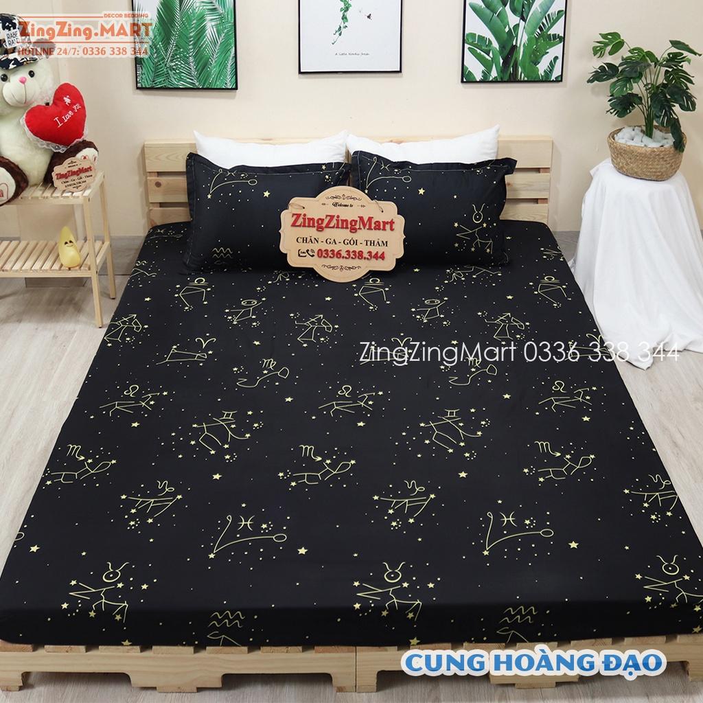 Bộ Ga Và 2 Vỏ Gối Nằm Cotton Poly Mẫu Đào Cam M4, M6/M8