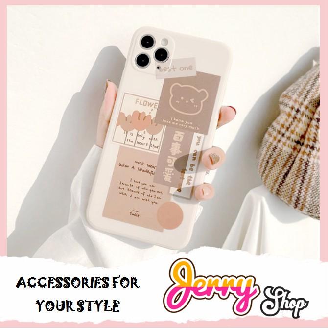 Ốp lưng dành cho iphone Gấu Best One Trắng Cạnh Vuông 6/6plus/6s/6splus/7/7plus/8/8plus/x/xr/xs/11/12/pro/max/plus/promax