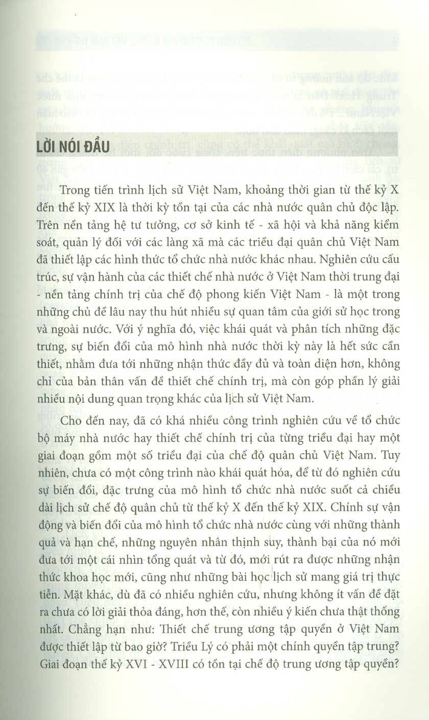 MÔ HÌNH TỔ CHỨC NHÀ NƯỚC Ở VIỆT NAM THẾ KỶ X - XIX - Phạm Đức Anh – NXB ĐHQG HN