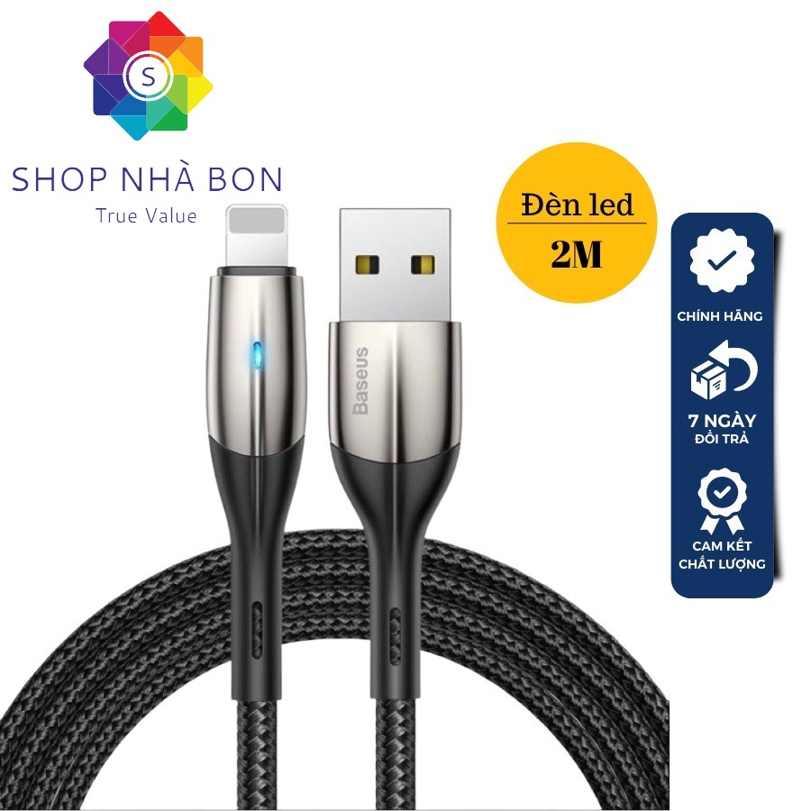 Cáp Sạc nhanh Baseus B01 có đèn LED Cho Iphone / Ipad - Hàng chính Hãng