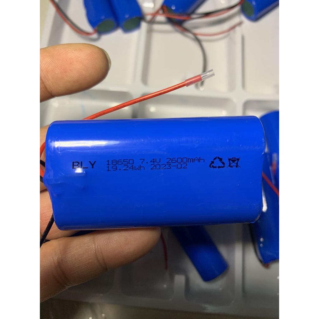 Pin lithium 18650 7.4V 2600mah dùng cho đèn thiết bị điện tử mặt trời quạt điện