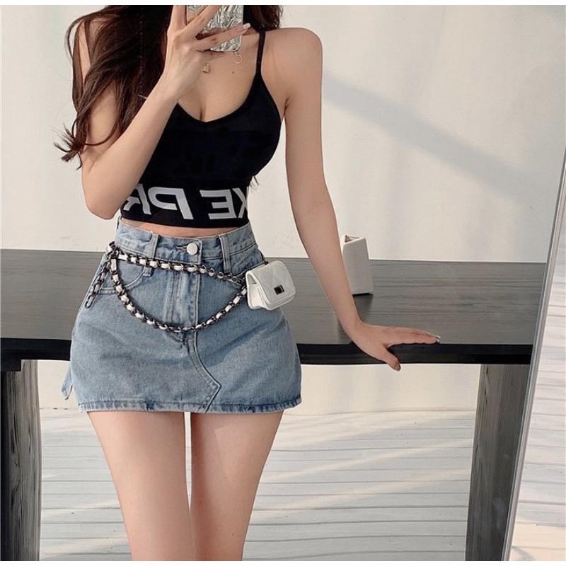 CHÂN VÁY JEANS XANH NHẠT