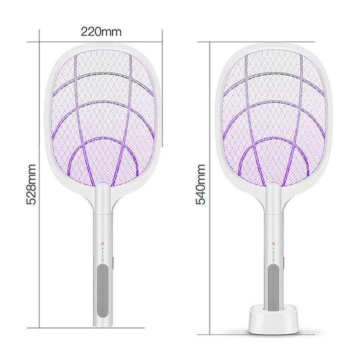 Vợt muỗi cao cấp tự động 2 chức năng, Vợt Muỗi kiêm Đèn Bắt Muỗi 2 trong 1 - Pin sạc cao cấp 1200 mah - Bảo hành 3 tháng