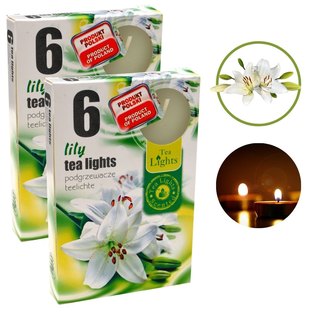 Combo 2 hộp 6 nến thơm Tealight nhập khẩu Châu Âu Admit Lilly - hương hoa ly