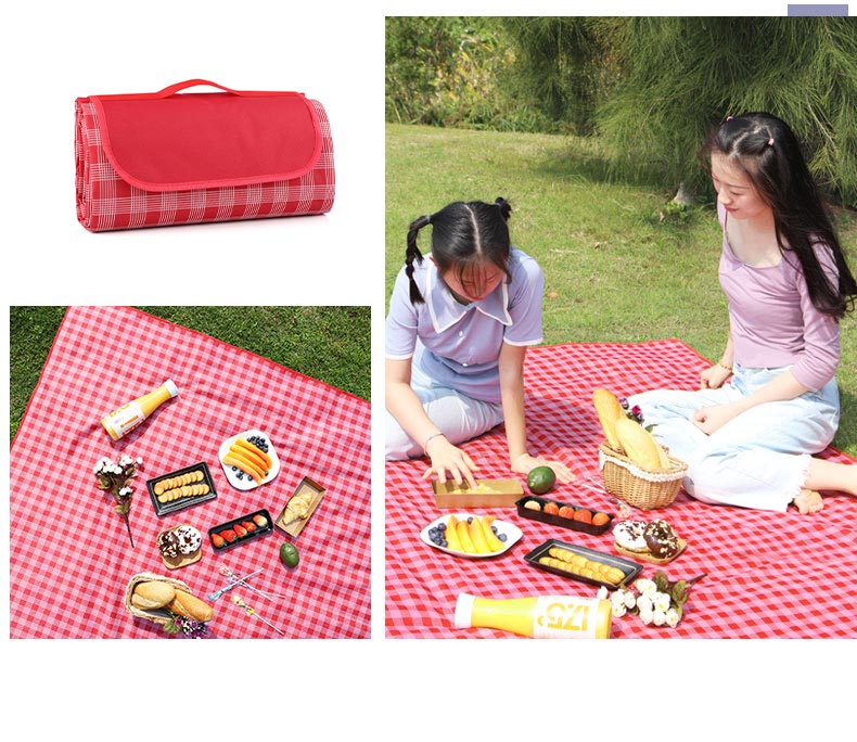 THẢM DÃ NGOẠI, DU LỊCH, PICNIC CAO CẤP - Chống thấm nước, họa tiết caro, gấp gọn tiện lợi - 2 kích thước khách chọn màu!