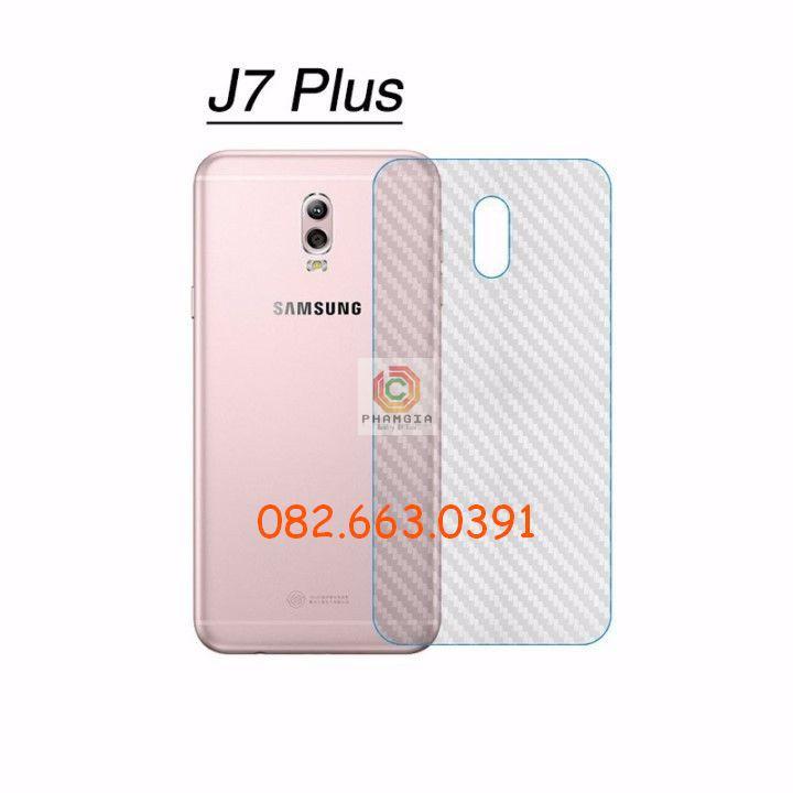 Miếng dán mặt lưng skin carbon dành cho Samsung Galaxy J7 2015/ J7 2016/ J7 Prime/ J7 Pro/ J7 Plus/ J7 Max/ J7 Duo