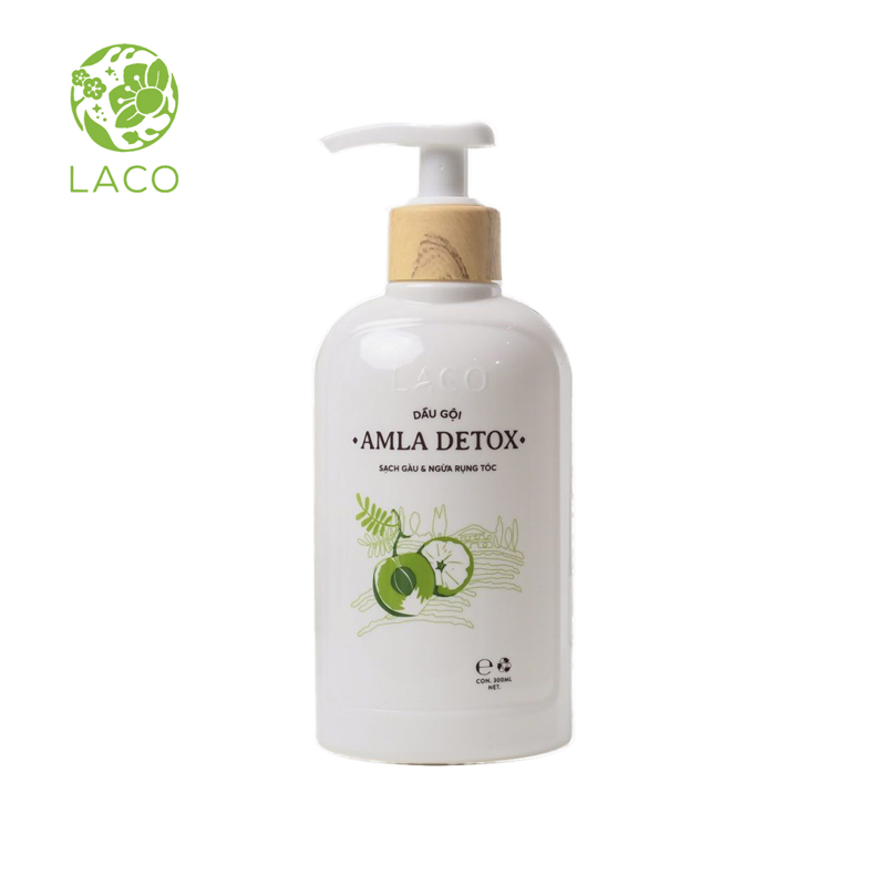 Dầu Gội Organic Amla Detox - Thương hiệu Laco - Cho tóc Chắc khỏe Ngăn ngừa Rụng và giảm gẫy rụng