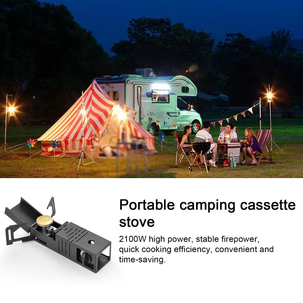 Camping Cassette Stove Portable Folding Camp Gases Burner Butane Stove with Piezoelectric Ignition for Outdoor Cooking Camping Pincnic Backpacking Hiking