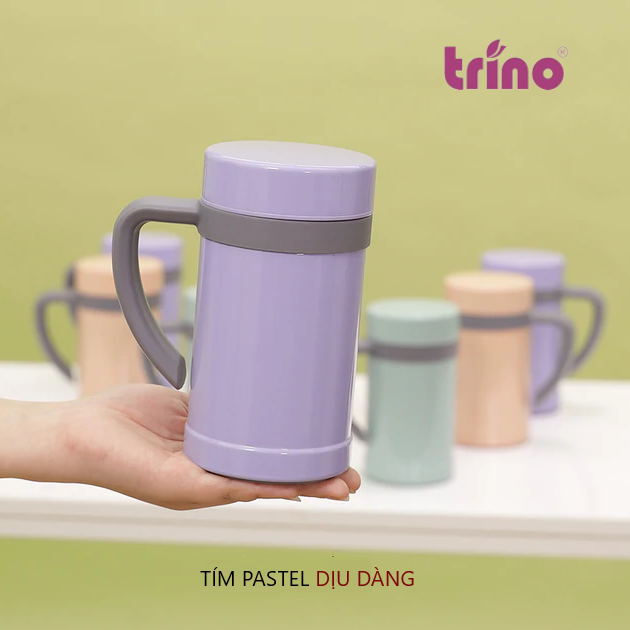 Bình Giữ Nhiệt Inox Có Tay Cầm Trino TN-550HL - Tím