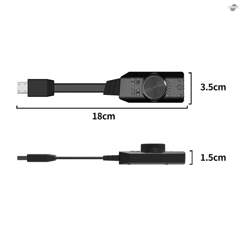 Thẻ Âm Thanh Ngoài Gs3 Usb 2.0 7.1 Kênh Điều Khiển Âm Lượng Micro Cho Laptop Pc