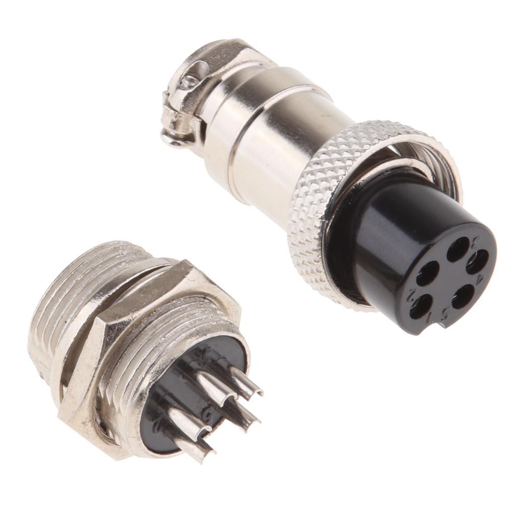 GX16 5Pin Waterproof Male Female Panel Metal Aviation Wire Connector