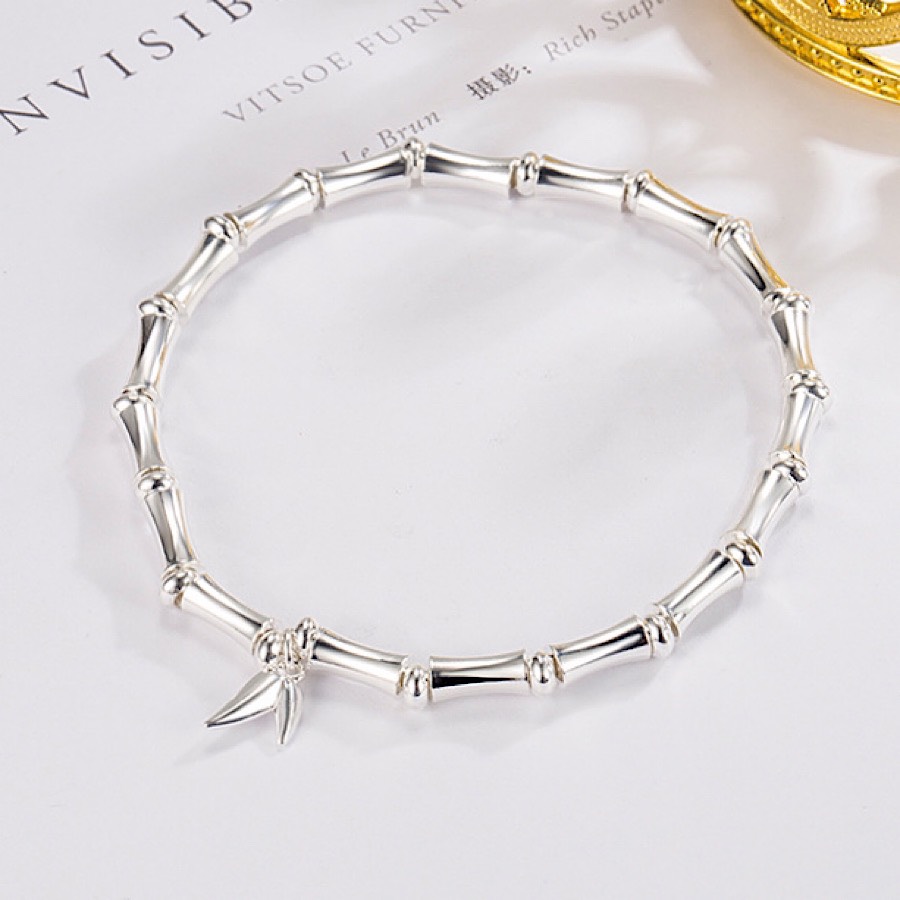 LẮC TAY ĐỐT TRE MẠ BẠC BỘ BỘ CAO THĂNG MỌI SỰ THĂNG TIẾN