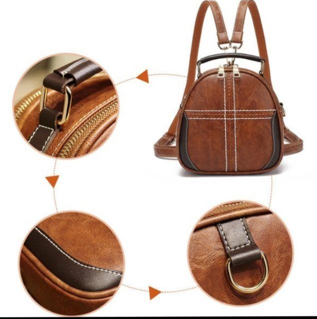 Balo túi 2 ngăn chần chỉ kèm phụ kiện thời trang.