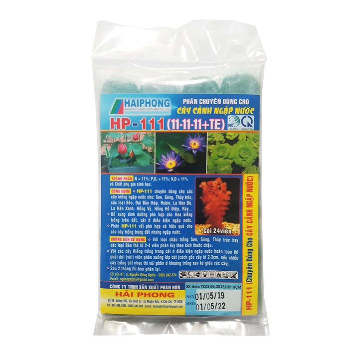 Phân bón cây cảnh ngập nước HP-111 Hải Phong | Chuyên dùng hoa sen, hoa súng, thủy sinh