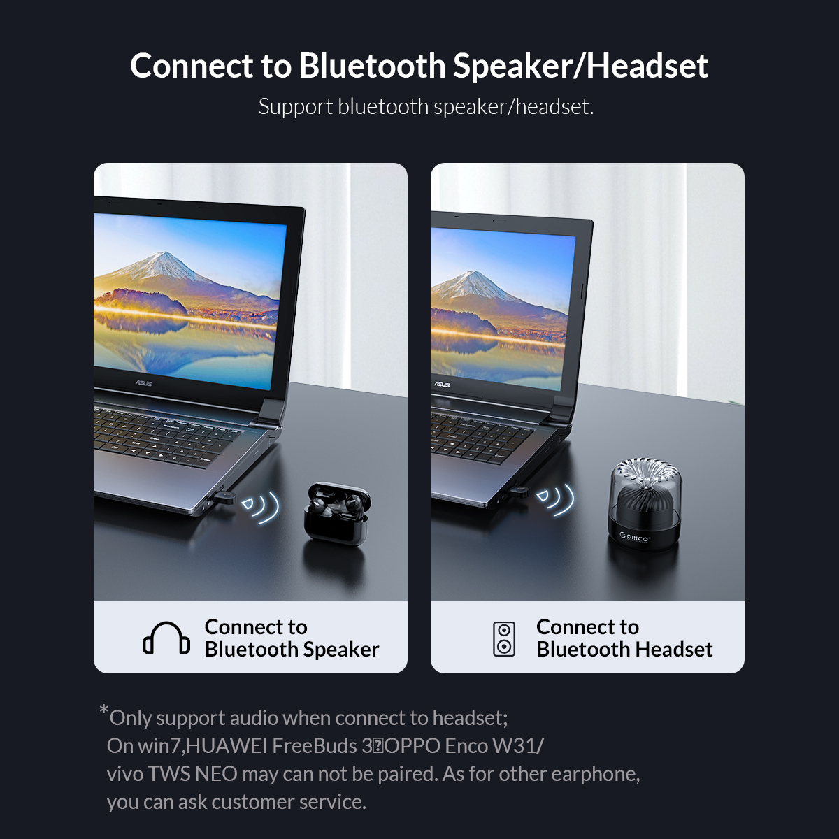 USB Bluetooth 5.0 tốc độ 5Mbps Orico BTA-608 – Hàng Phân Phối Chính Hãng