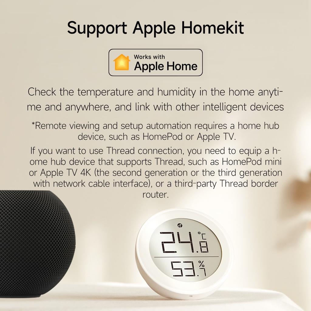 Đồng Hồ Đo Nhiệt Độ Và Độ Ẩm Thông Minh Kết Nối Bluetooth Độ Chính Xác Cao Màn Hình Điện Tử Hỗ Trợ Apple Homekit Và Siri