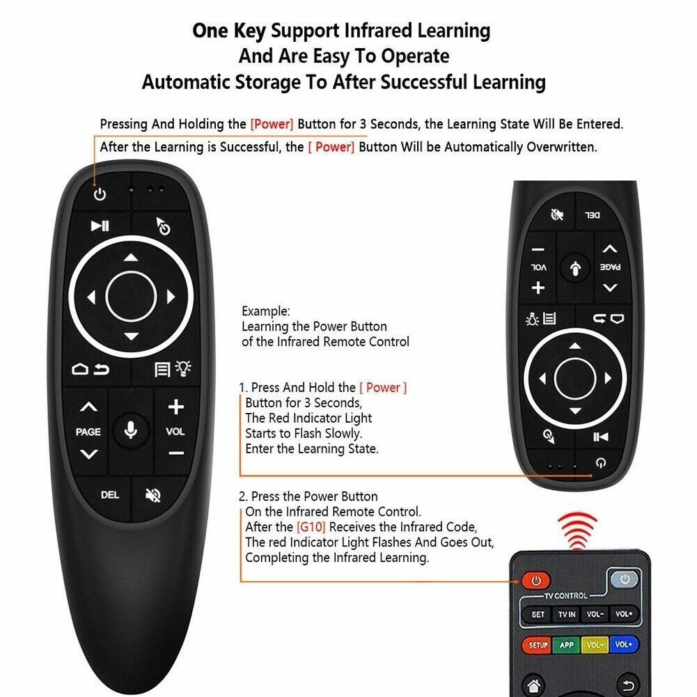 Chuột Bay g10s có đèn bàn phím điều khiển tìm kiếm giọng nói Air Mouse Remote Voice Pro tìm kiếm nội dung bằng giọng nói và cử chỉ tay người dùng - Hàng Nhập Khẩu