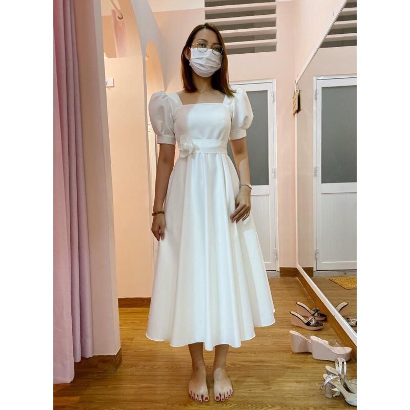 Đầm xoè tiểu thư hoa eo SIÊU XINH -MS74Y -Size ML đến 57kgMM MM