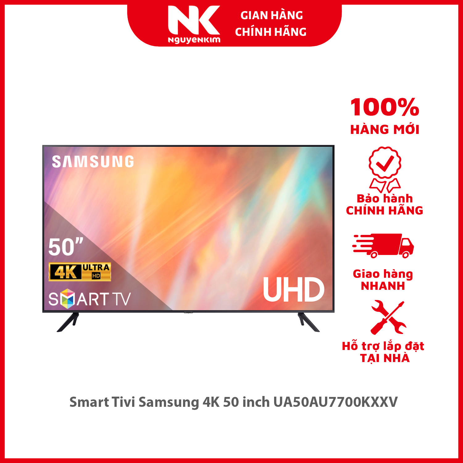 Smart Tivi Samsung 4K 50 inch UA50AU7700KXXV - Hàng chính hãng