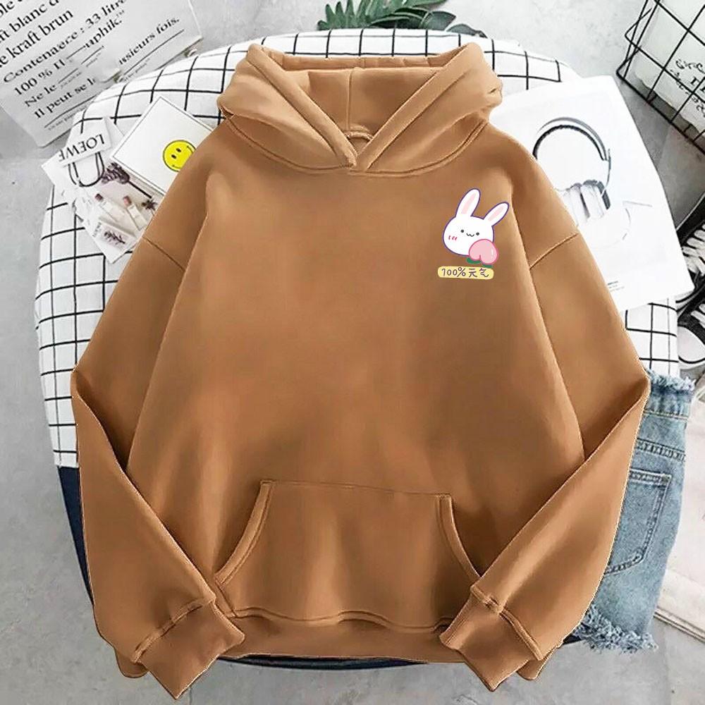 Áo hoodie nam nữ in hình Thỏ dễ thương, chất nỉ dày dặn, nón 2 lớp, thích hợp làm áo cặp