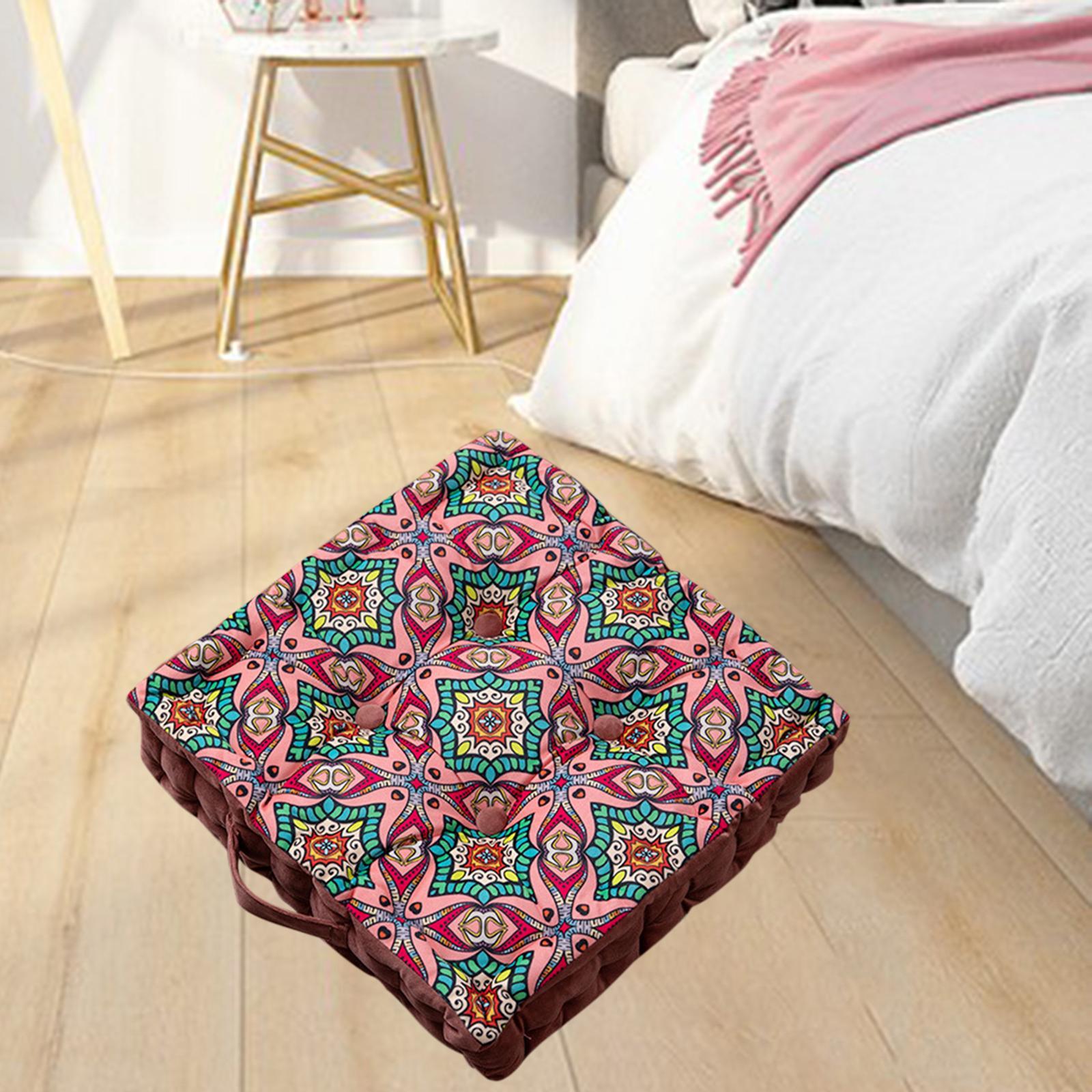Seat Cushion Stool Pad Seat Mat Print with Handle Vintage for Bedroom Sofa