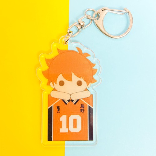 Móc khóa acrylic 2 mặt hình HAIKYUU - VUA BÓNG CHUYỀN anime chibi ver ÁO THI ĐẤU