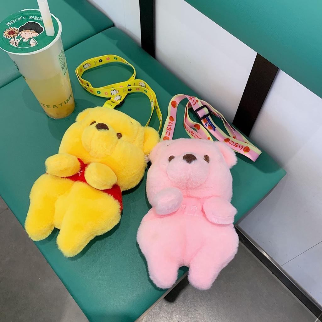 Túi Đeo Chéo Gấu Bông Hình Gấu Pooh - Túi Đeo Vai Hoạt Hình Dễ Thương