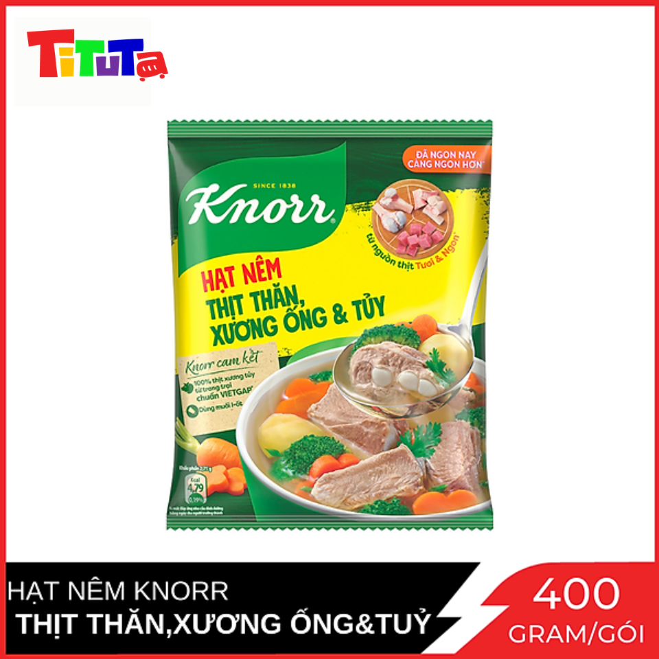 Hạt Nêm Knorr Từ Thịt Thăn Xương Ống Và Tủy Bổ Sung Vitamin A 400 Gram