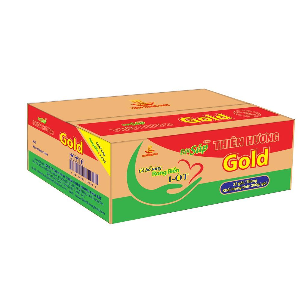 thùng 30 gói  bột soup Thiên Hương Gold (200gr/gói) - Tặng 15 thìa inox