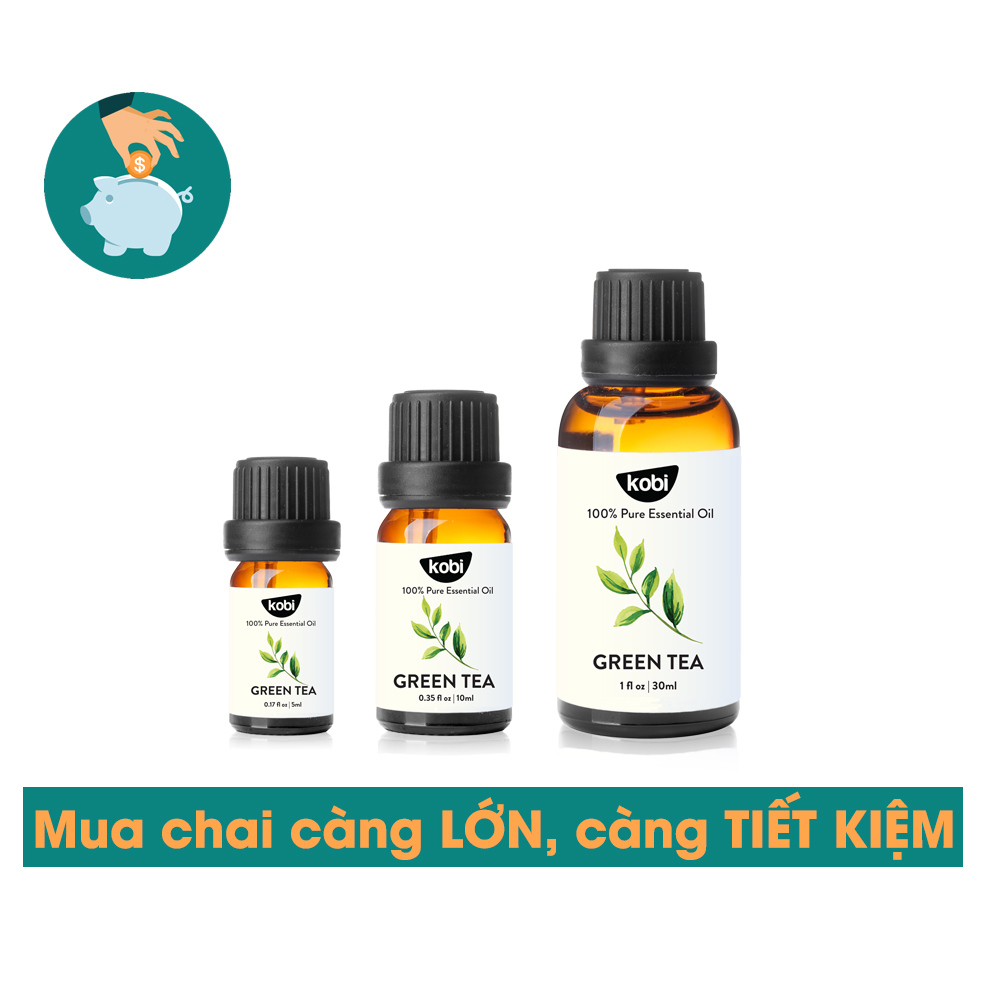 Tinh dầu Trà Xanh Kobi Green Tea Giúp Chăm Sóc Da, Thanh Lọc Không Khí Hiệu Quả  - 5ml