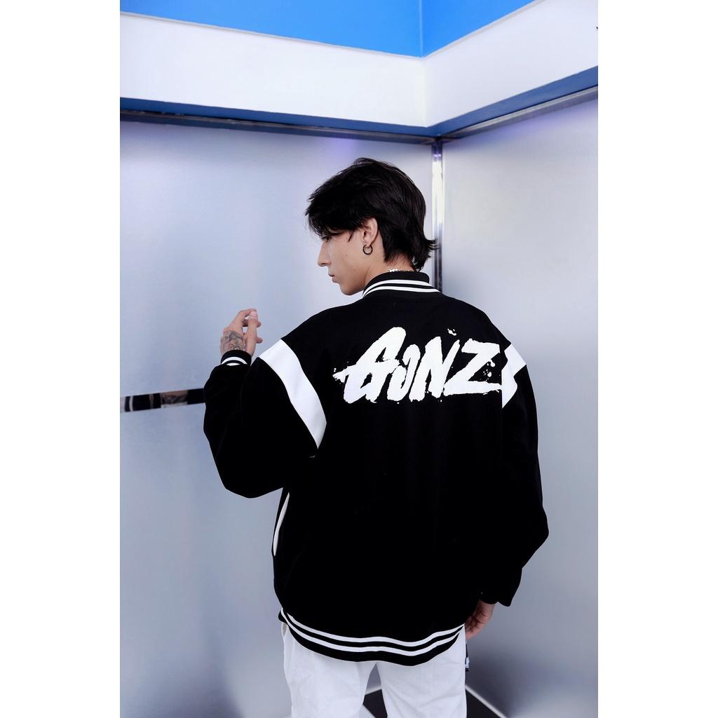 Áo Khoác Form Rộng Nỉ Jacket Varsity FunFace Gonz K1 - Đen