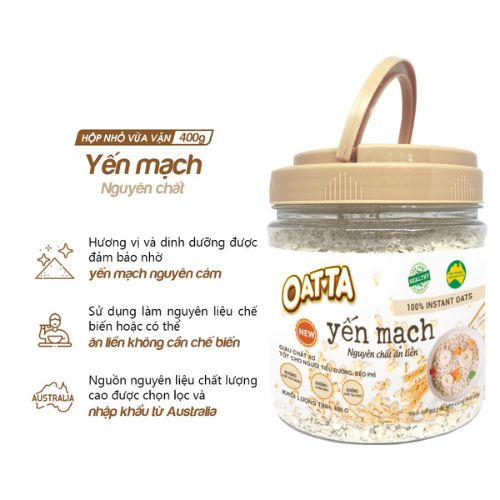 Ngũ Cốc Yến Mạch Nguyên Chất OATTA Thơm Ngon Thích Hợp Cho Người Giảm Cân Hộp 400gam