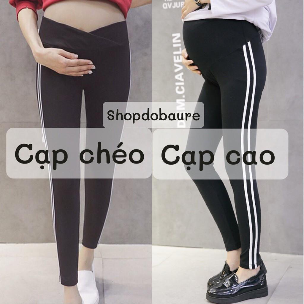 Quần bầu nỉ thun cạp chéo có sọc trắng thể thao