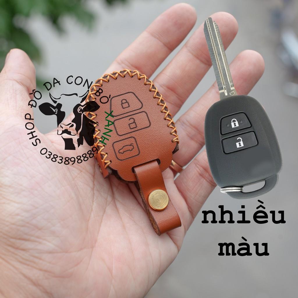 Bao da dành cho Chìa Khoá Toyota Vios, Yaris 2015 Handmade Da Thật 003
