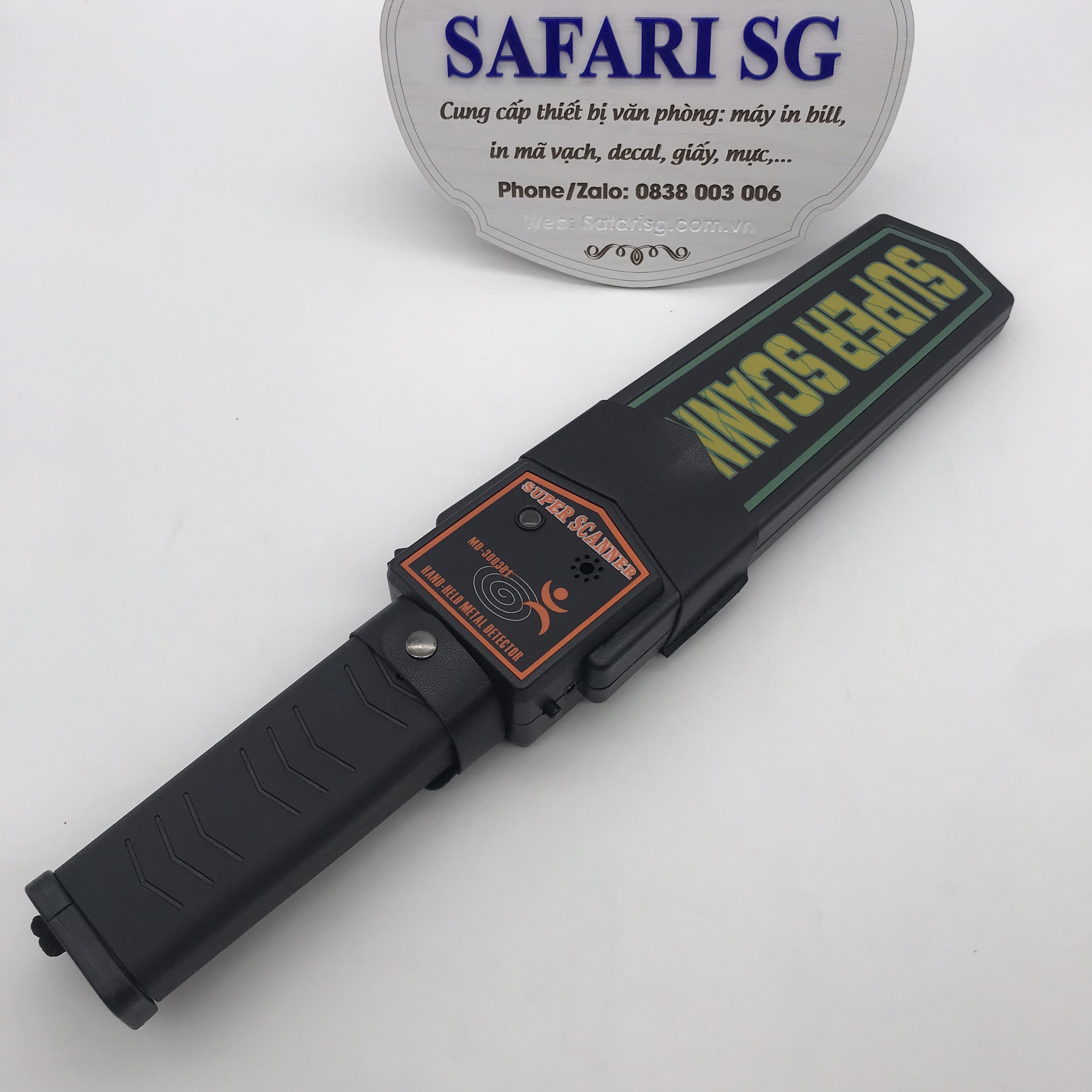 Máy Dò Kim Loại Cầm Tay Super Scanner GP-3003B1, Độ Nhạy Cao, Âm Thanh To, Rõ, Rung Mạnh, Có Đèn Báo. Phạm Vi Phát Hiện Kim Loại từ 1-20 cm. Bảo Hành 24 Tháng. Phù Hợp Dò Tìm Kim Loại Nhỏ