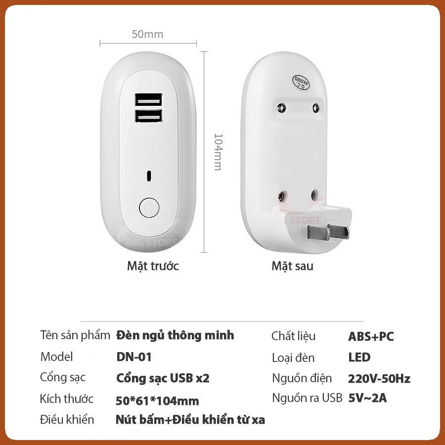 Đèn Ngủ Thông Minh - Đèn Ngủ Điều Khiển Từ Xa OVAL NIGHT LIGHT - 10 Cấp Độ Sáng, Chế Độ Hẹn Giờ - Hàng Chính Hãng