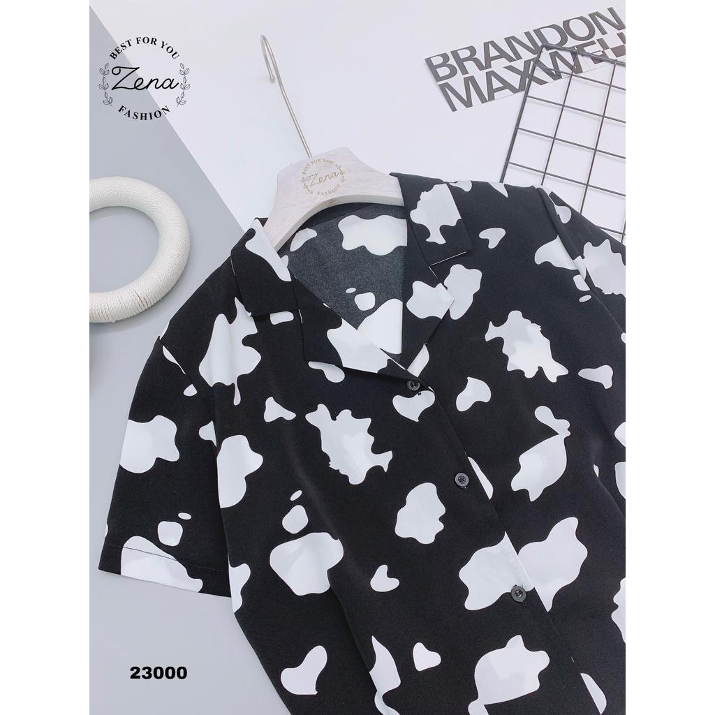 23000A23000-Sơ Mi croptop bò sữa