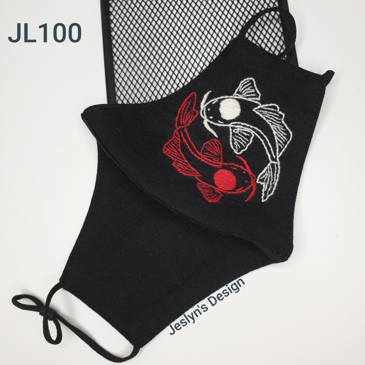 Khẩu trang thêu tay vải Linen JL100