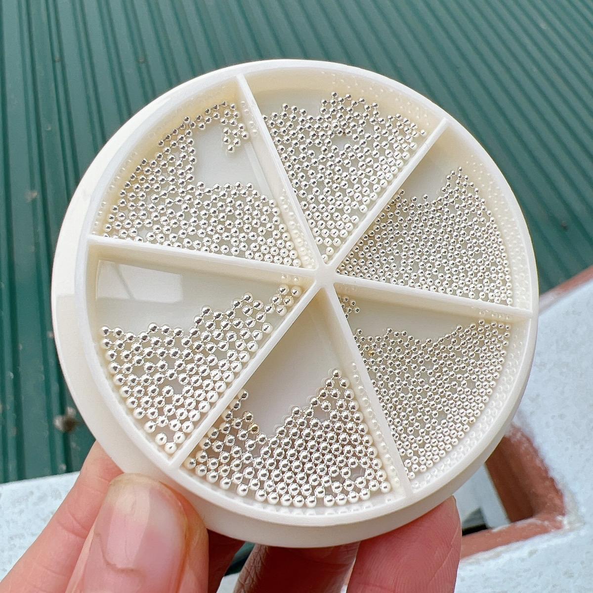 Khay Bi Kim Loại 6 Ngăn 6 Size Màu Trắng Bạc Đính Móng Làm Nail Phong Cách Hàn Quốc Không Gỉ Nữ Women