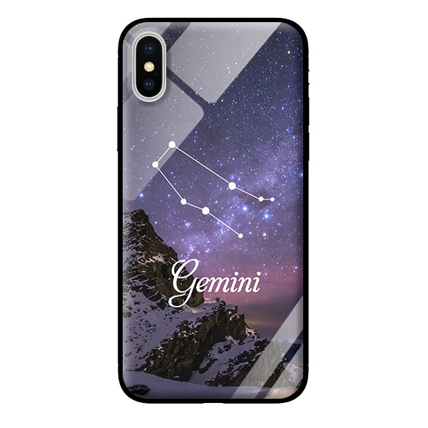 Ốp lưng kính cường lực cho iPhone X 12 cung hoàng đạo   - Hàng chính hãng