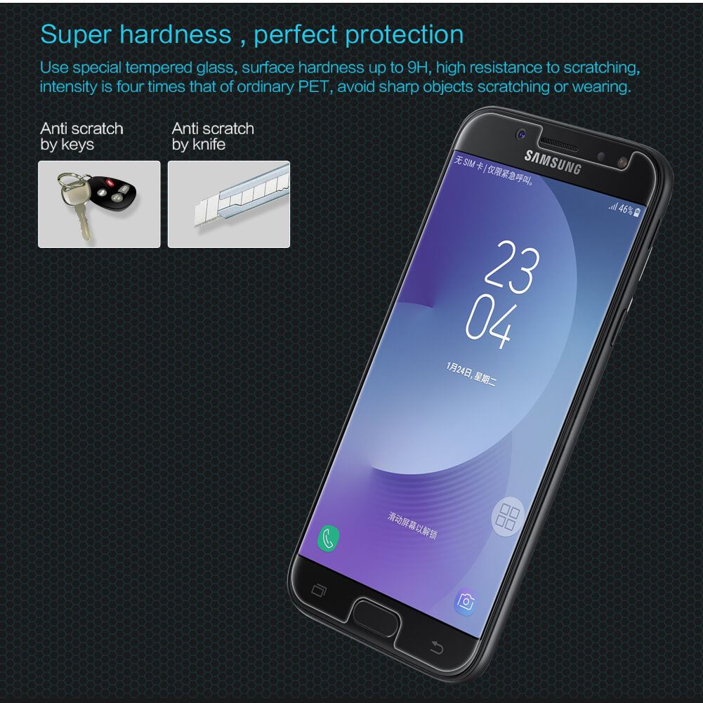 Miếng dán kính cường lực dành cho Samsung Galaxy J7 Pro hiệu HOTCASE HBO - hàng nhập khẩu