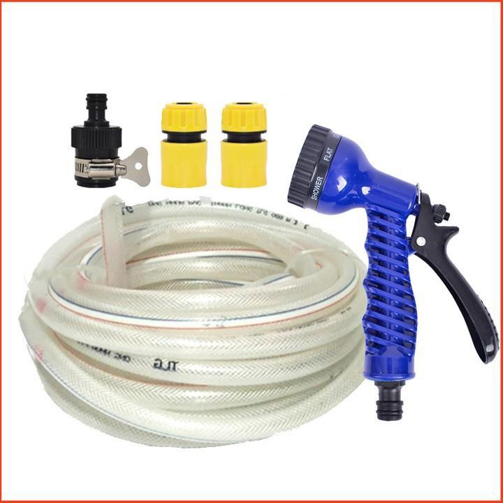 Bộ dây tăng áp 3 lần vòi xịt nước rửa xe, tưới cây loại 15m 206843