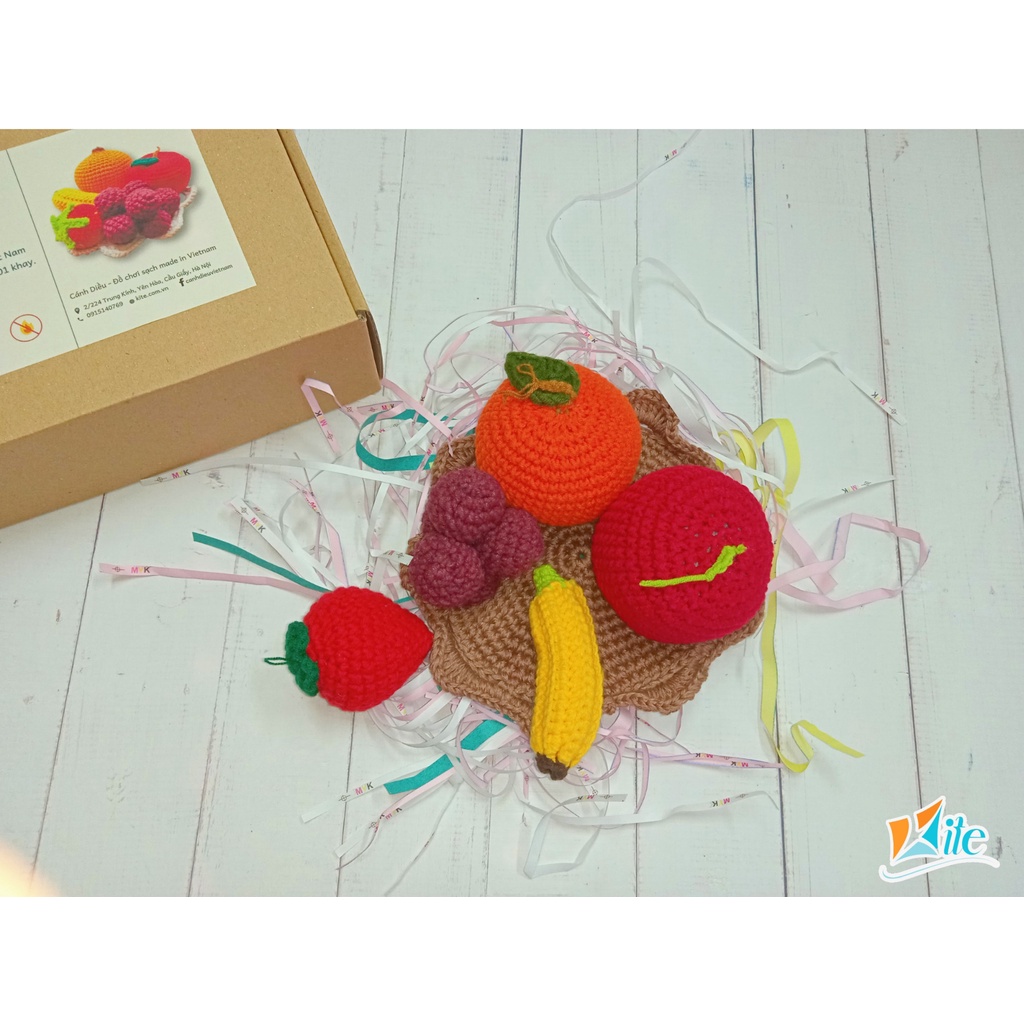 SET Đồ chơi Len 5 Loại Trái Cây/ 7 Loại Rau Củ - Metis Đồ chơi cho con