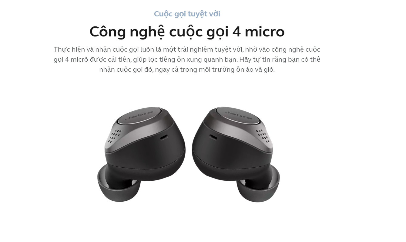 Tai Nghe Bluetooth True Wireless Jabra Elite 75T Wireless Charging - Hàng Chính Hãng