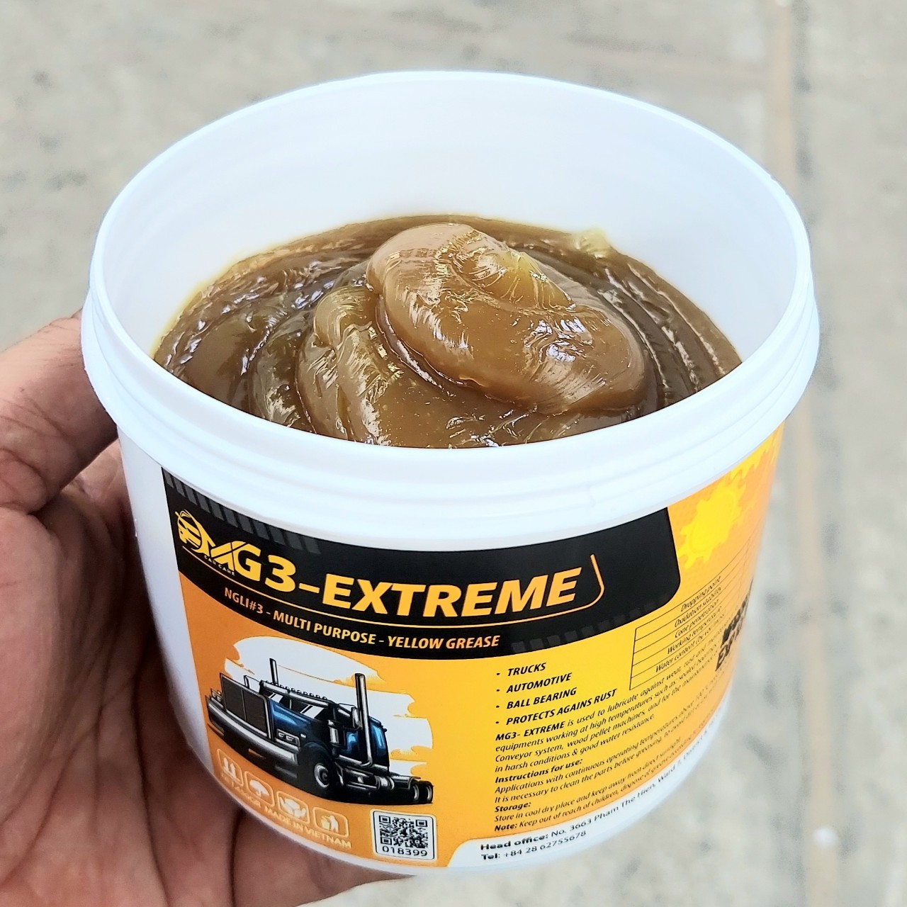 [MỠ BÒ VÀNG CHỊU NHIỆT - KHÁNG NƯỚC] MG3- EXTREME GREASE YELLOW NGLI#3 450 GAM