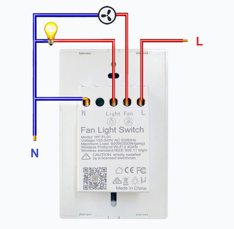 Công Tắc Điều Khiển Quạt Trần Có Đèn Wifi SHP-DF2